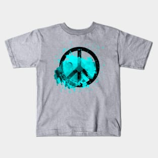 Peace of a Rainbow - Turquoise Kids T-Shirt